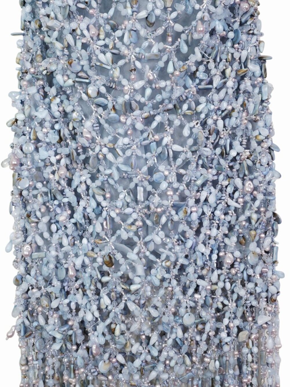 Cult Gaia Calantha Gown Coastal Blue Stone Beaded Fringe Maxi Dress - Picture 6 of 14